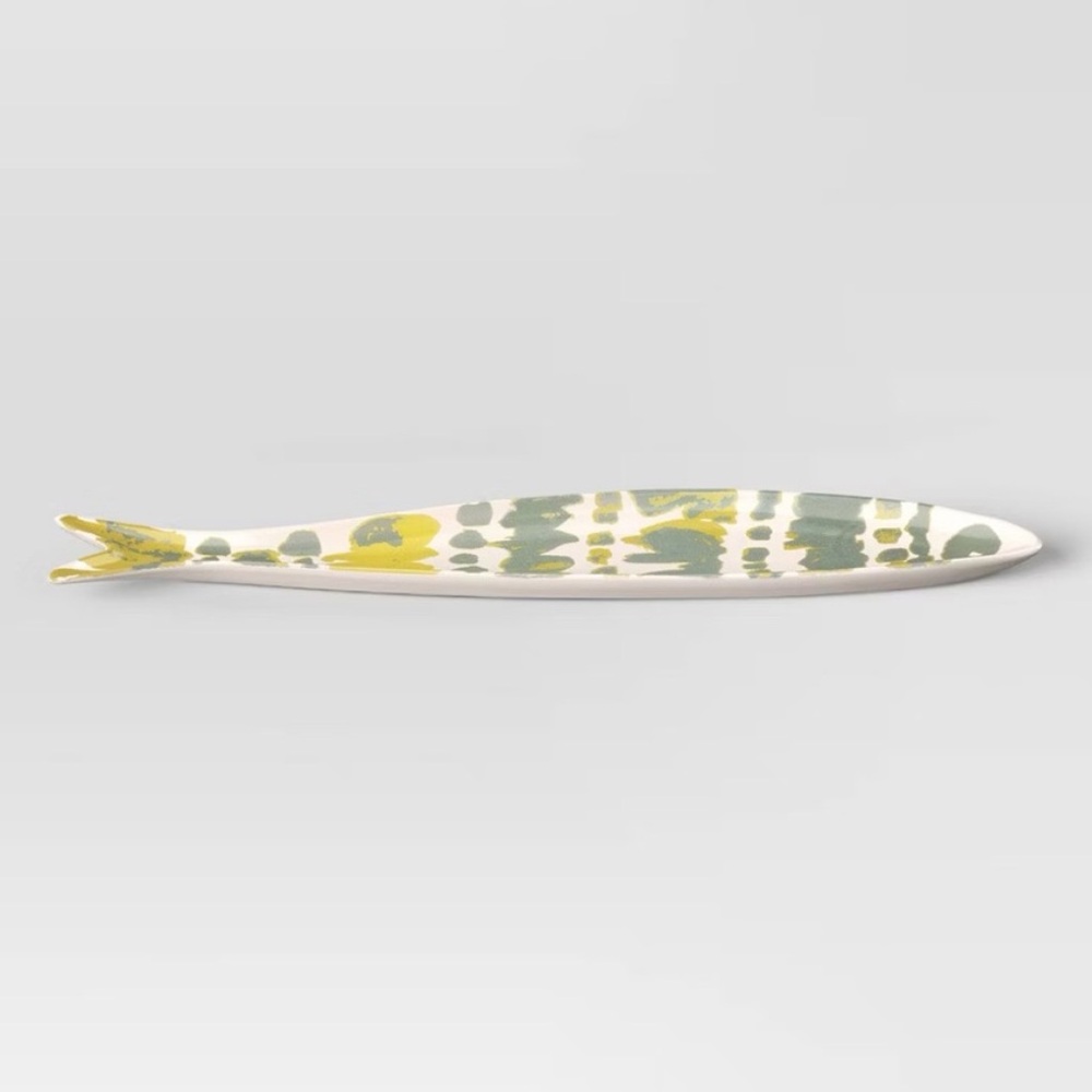 THRESHOLD NWT ceramic fish figural serving platter -16.12”